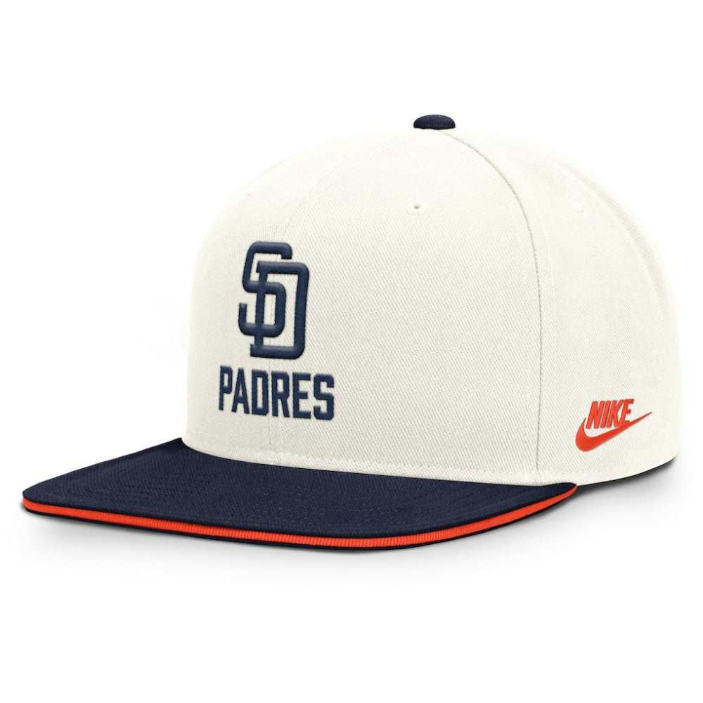 San Diego Padres Nike Cooperstown Pro Dri-FIT Snapback Hat - Cream/Navy - Nike Sale