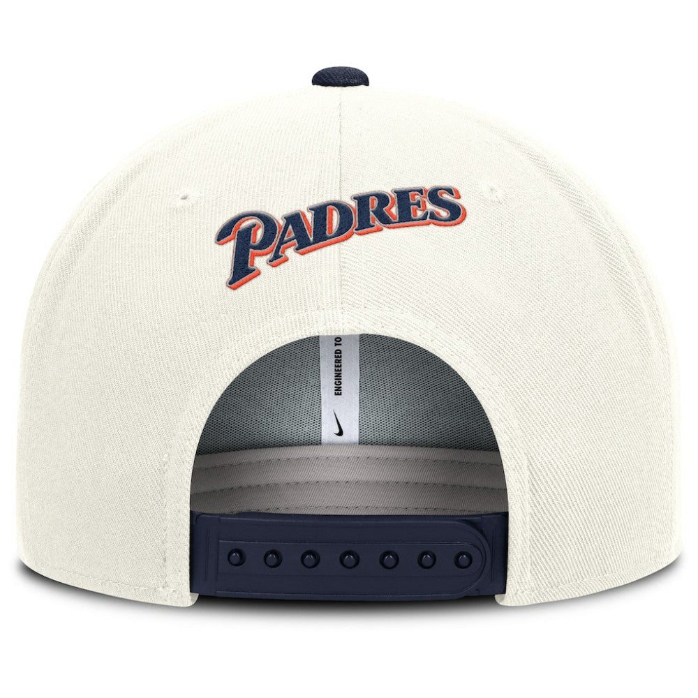 San Diego Padres Nike Cooperstown Pro Dri-FIT Snapback Hat - Cream/Navy - Nike Sale