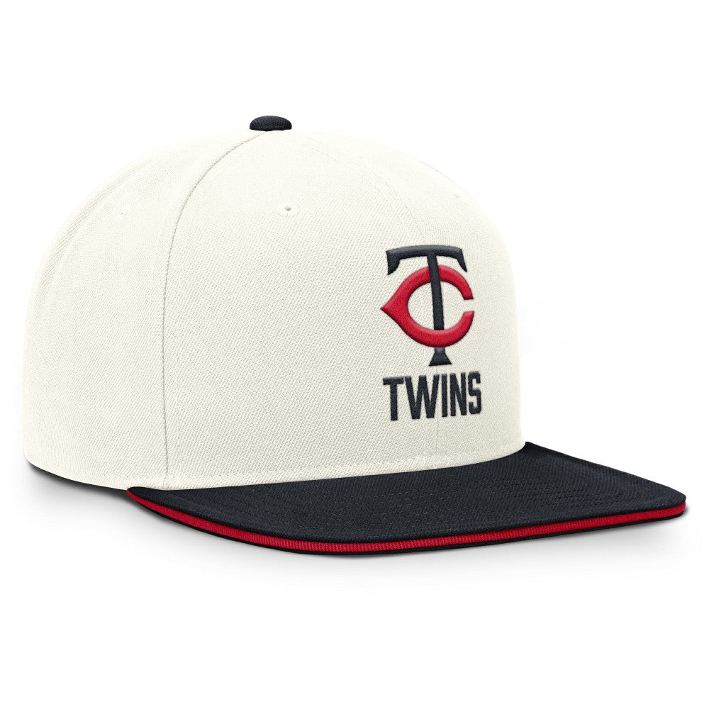 Minnesota Twins Nike Cooperstown Pro Dri-FIT Snapback Hat - Cream/Navy - Nike on Sale