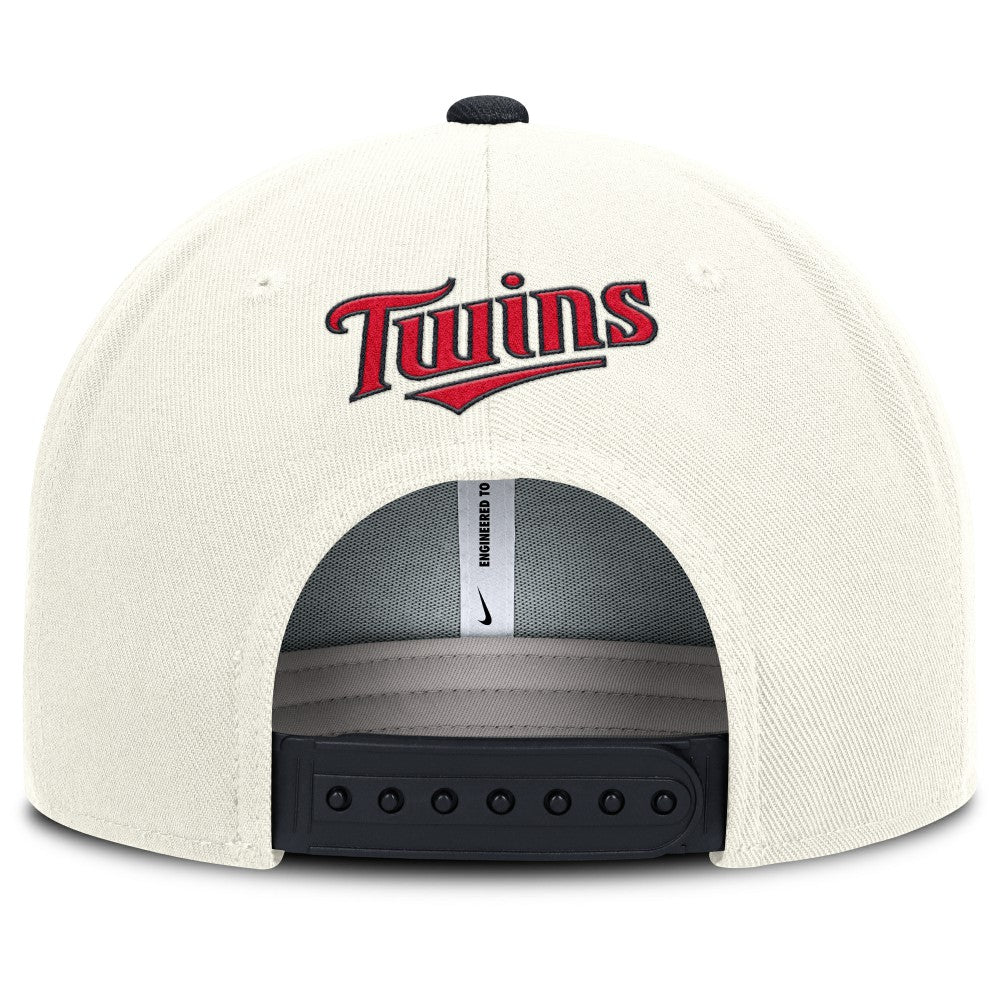 Minnesota Twins Nike Cooperstown Pro Dri-FIT Snapback Hat - Cream/Navy - Nike on Sale