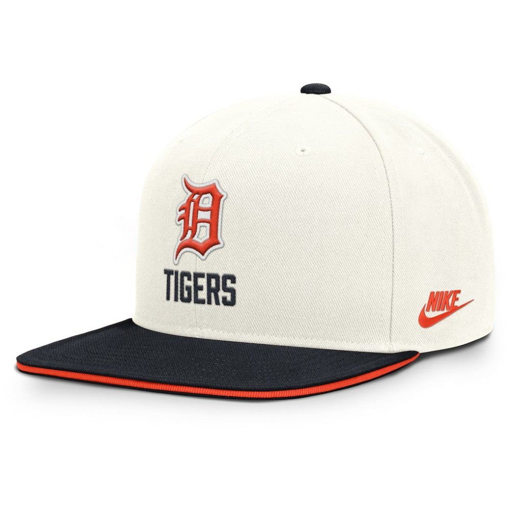 Detroit Tigers Nike Cooperstown Pro Dri-FIT Snapback Hat - Cream/Navy - Nike Sale