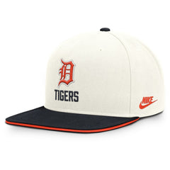 Detroit Tigers Nike Cooperstown Pro Dri-FIT Snapback Hat - Cream/Navy - Nike Sale