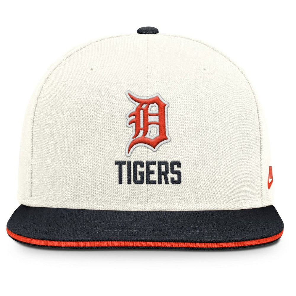 Detroit Tigers Nike Cooperstown Pro Dri-FIT Snapback Hat - Cream/Navy - Nike Sale
