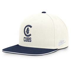 Chicago Cubs Nike Cooperstown Pro Dri-FIT Snapback Hat - Cream/Navy - Nike Sale