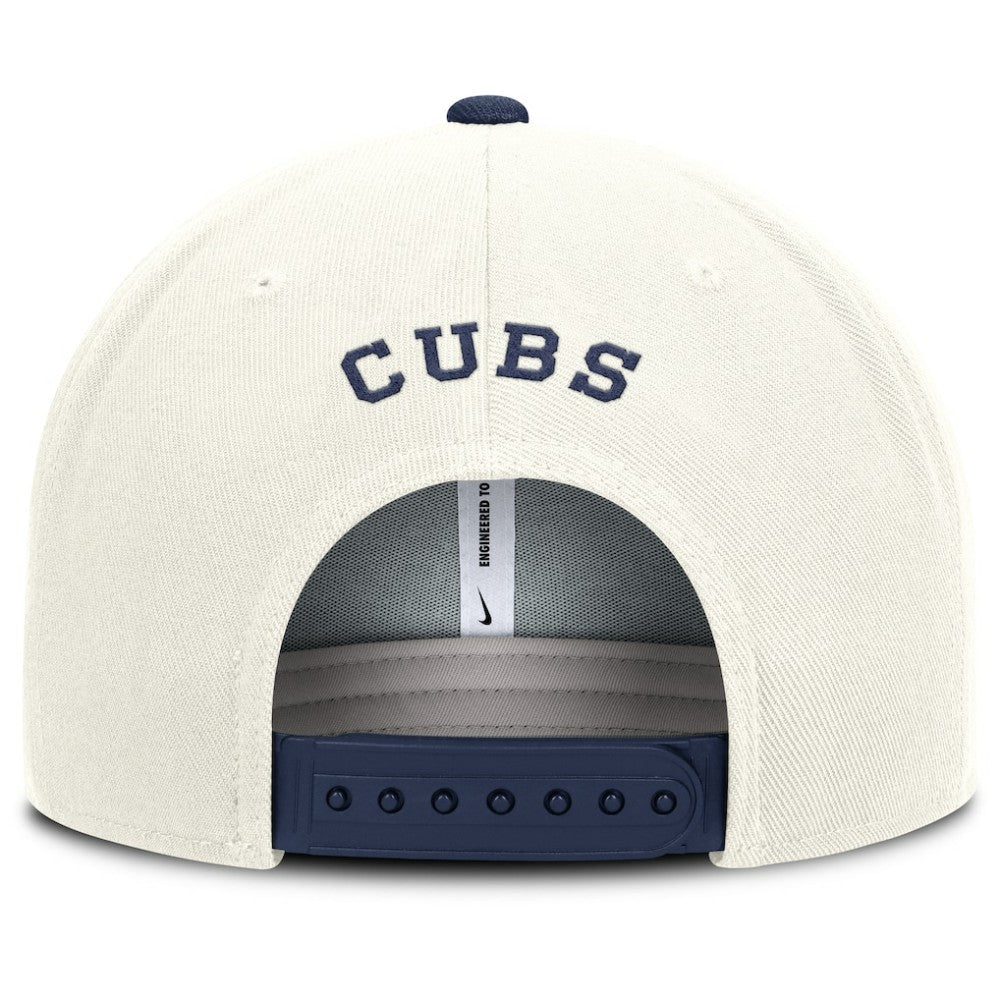 Chicago Cubs Nike Cooperstown Pro Dri-FIT Snapback Hat - Cream/Navy - Nike Sale