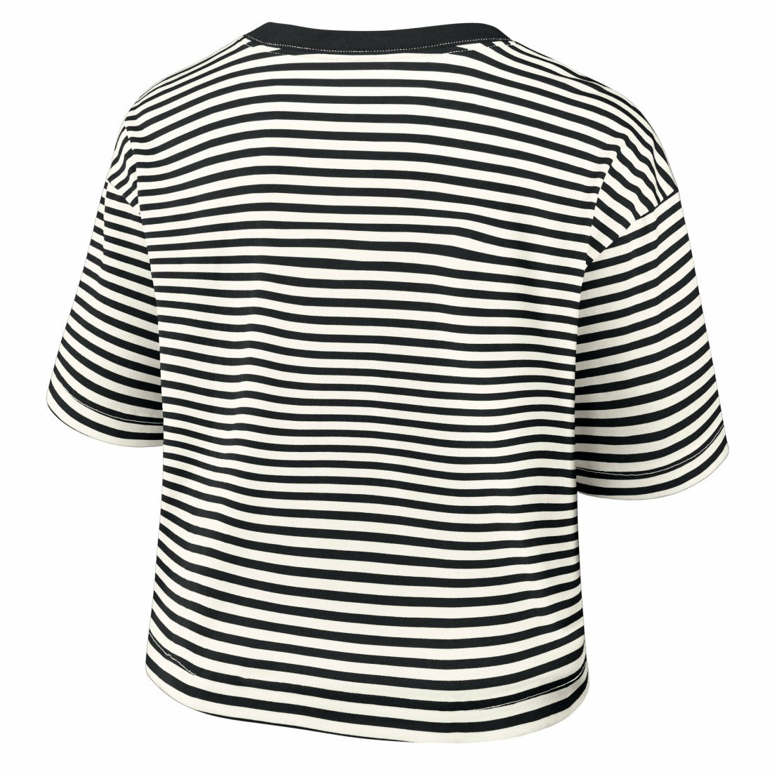 Nike Detroit Lions Women's Striped Cropped T-Shirt Black/Cream