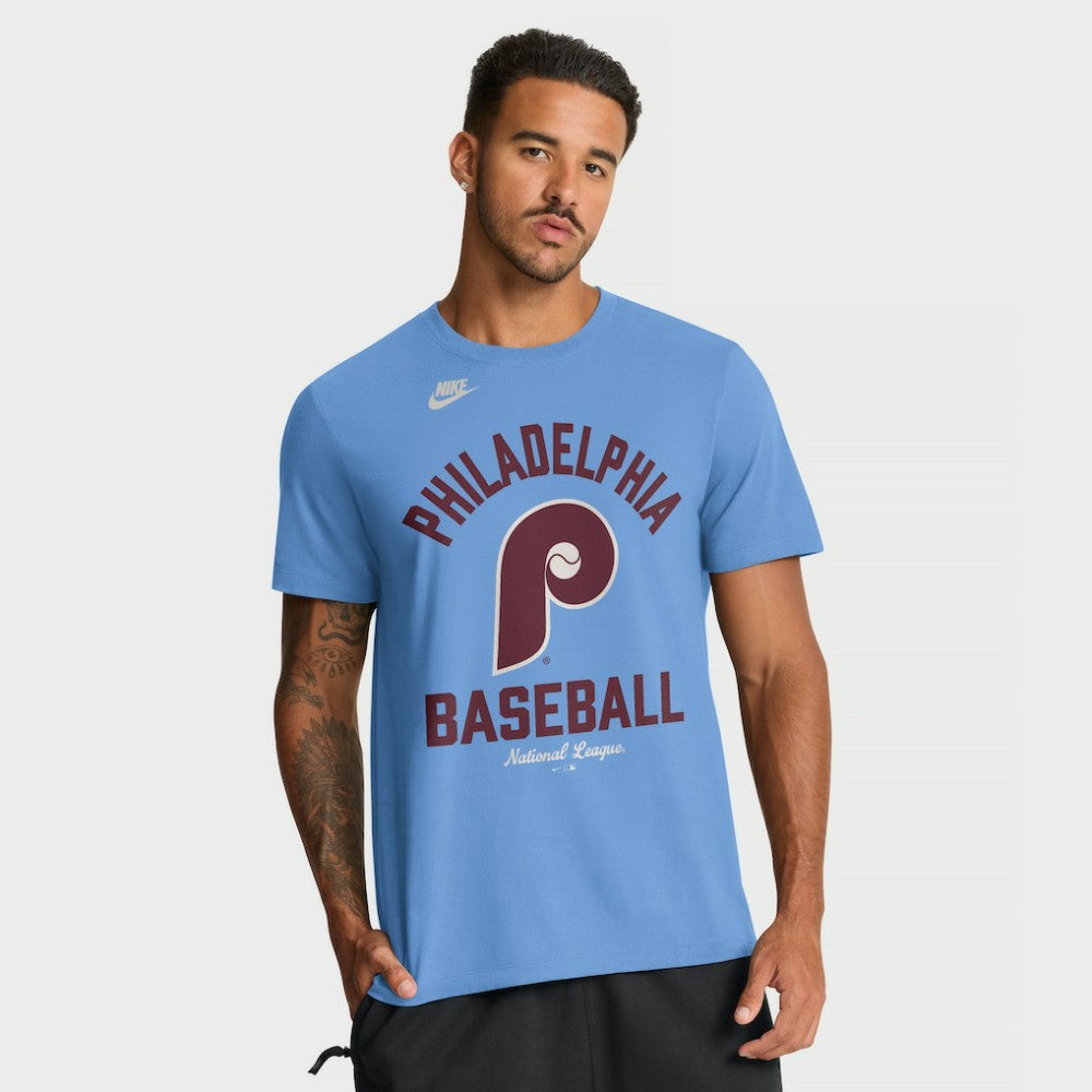Philadelphia Phillies Nike Cooperstown Collection T-Shirt - Light Blue - Nike Discount