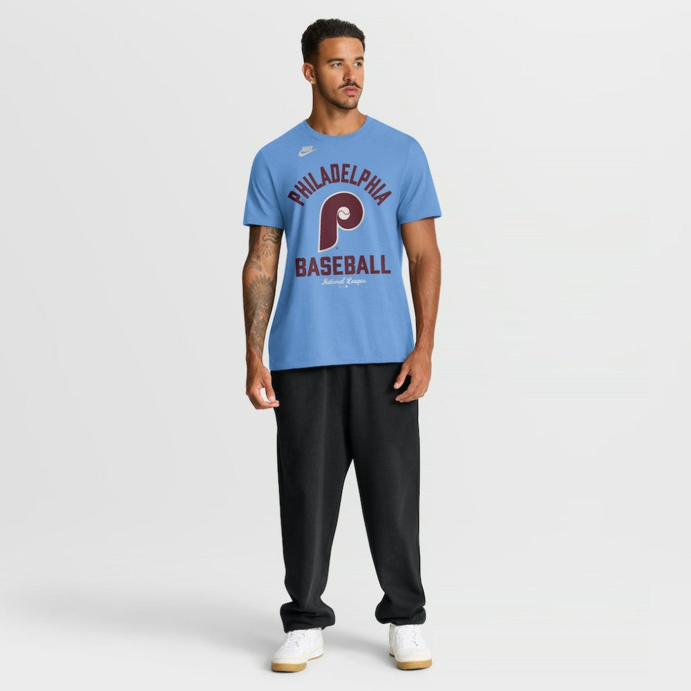 Philadelphia Phillies Nike Cooperstown Collection T-Shirt - Light Blue - Nike Discount