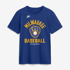 Milwaukee Brewers Nike Cooperstown Collection T-Shirt - Royal - Nike on Sale