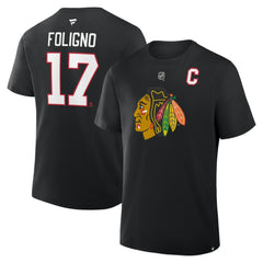 Nick Foligno Chicago Blackhawks Fanatics Authentic Stack Name & Number T-Shirt - Black - NHL 2001569321