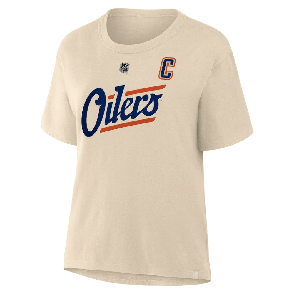 Connor McDavid Edmonton Oilers Fanatics Women's Alternate Name & Number T-Shirt - Beige - NHL 2001569333