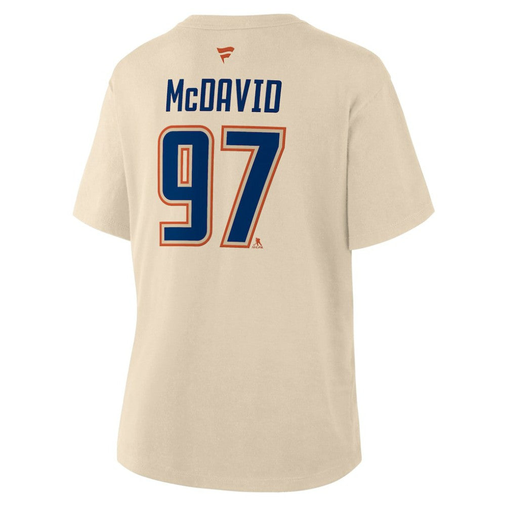 Connor McDavid Edmonton Oilers Fanatics Women's Alternate Name & Number T-Shirt - Beige - NHL 2001569333