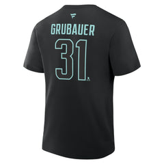 Philipp Grubauer Seattle Kraken Fanatics Authentic Stack Name & Number T-Shirt - Black - NHL 2001569442