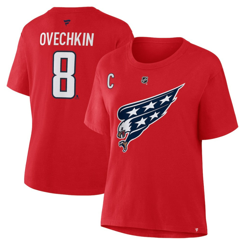 Alexander Ovechkin Washington Capitals Fanatics Women's Authentic Stack Name & Number T-Shirt - Red - NHL 2001569474