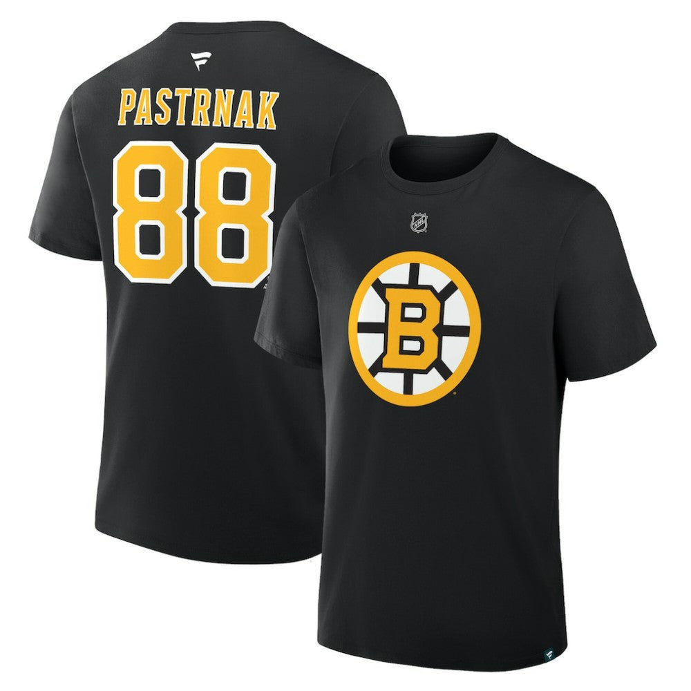 David Pastrnak Boston Bruins Fanatics Authentic Stack Name & Number T-Shirt - Black - NHL 2001569530