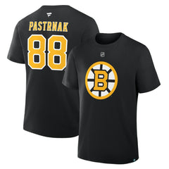 David Pastrnak Boston Bruins Fanatics Authentic Stack Name & Number T-Shirt - Black - NHL 2001569530