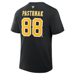 David Pastrnak Boston Bruins Fanatics Authentic Stack Name & Number T-Shirt - Black - NHL 2001569530