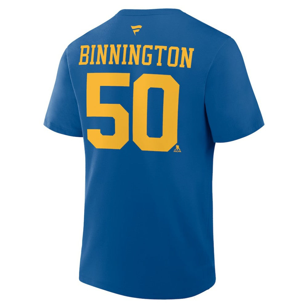 Jordan Binnington St. Louis Blues Fanatics Authentic Stack Name & Number T-Shirt - Blue - NHL 2001569553