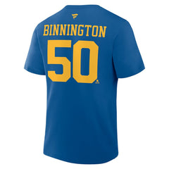 Jordan Binnington St. Louis Blues Fanatics Authentic Stack Name & Number T-Shirt - Blue - NHL 2001569553