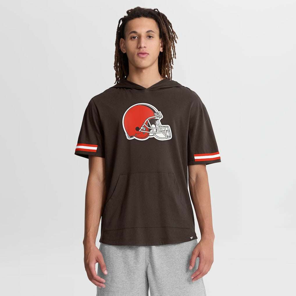 Fanatics Cleveland Browns Optimal Play Short Sleeve Hooded T-Shirt Brown