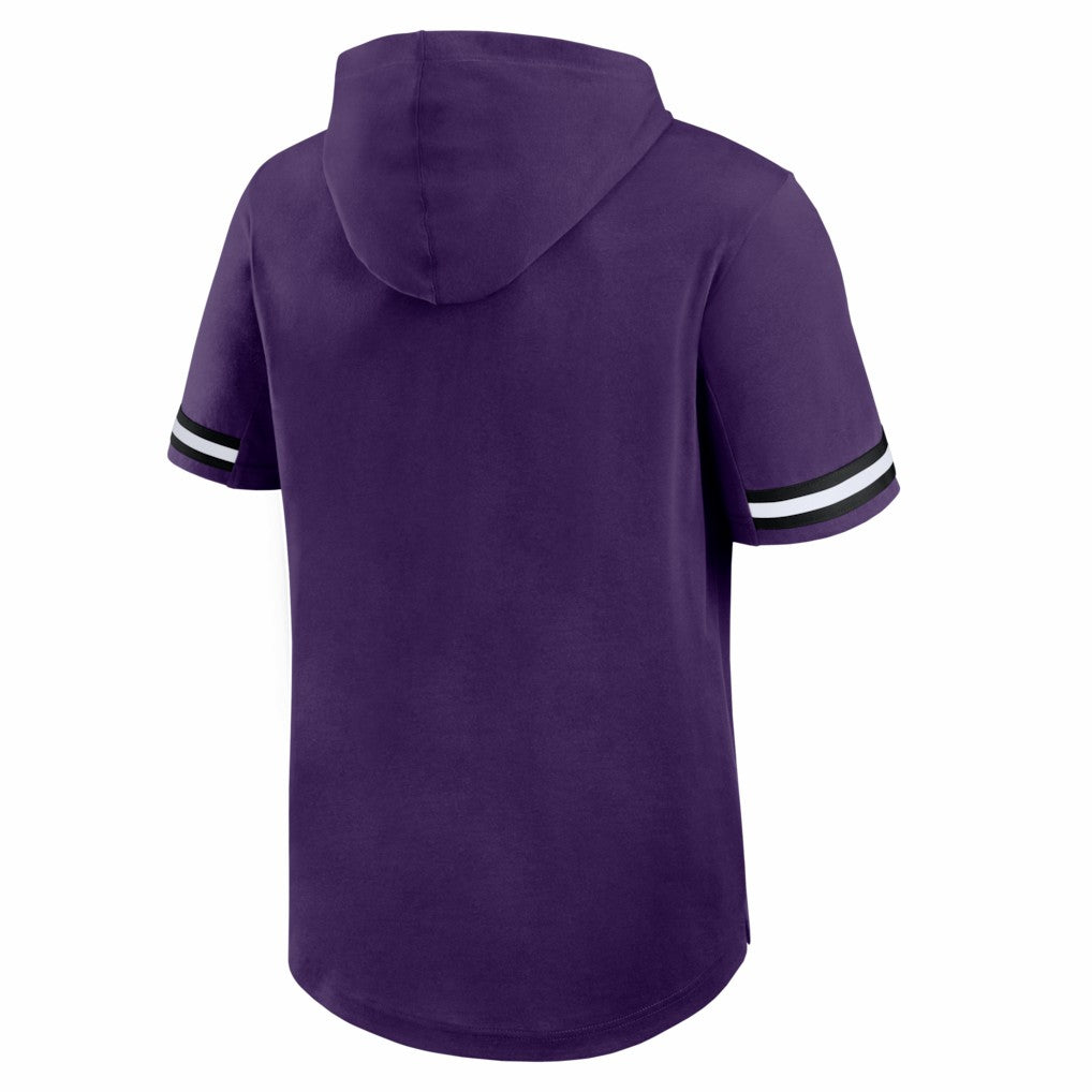 Fanatics Baltimore Ravens Optimal Play Short Sleeve Hooded T-Shirt Purple