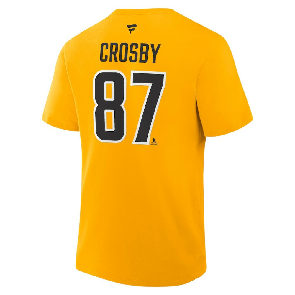 Sidney Crosby Pittsburgh Penguins Fanatics Authentic Stack Name & Number T-Shirt - Gold - NHL 2001570559