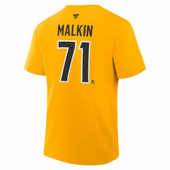 Evgeni Malkin Pittsburgh Penguins Fanatics Authentic Stack Name & Number T-Shirt - Gold - NHL 2001570561