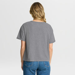 Fanatics Green Bay Packers Women's Overplayed Tribute Tri-Blend Boxy T-Shirt Heather Gray