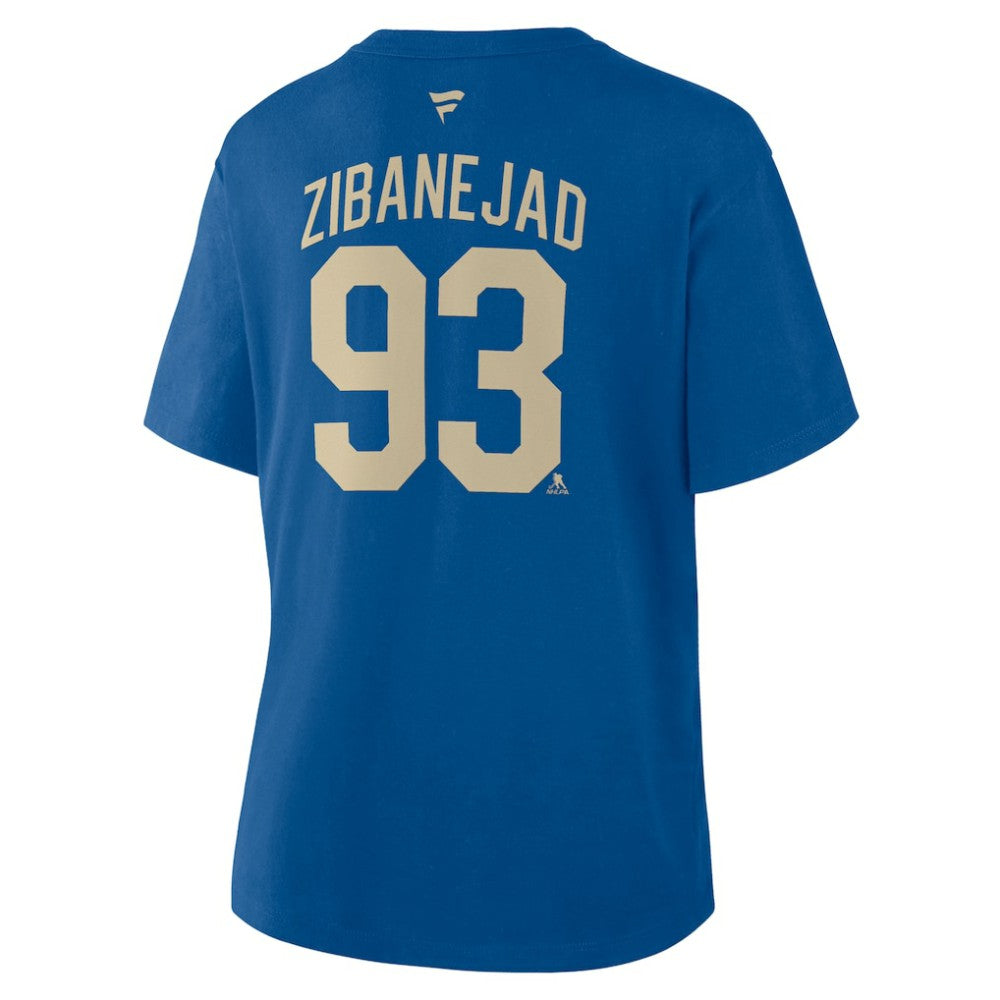 Mika Zibanejad New York Rangers Fanatics Women's Authentic Stack Name & Number T-Shirt - Blue - NHL 2001571409