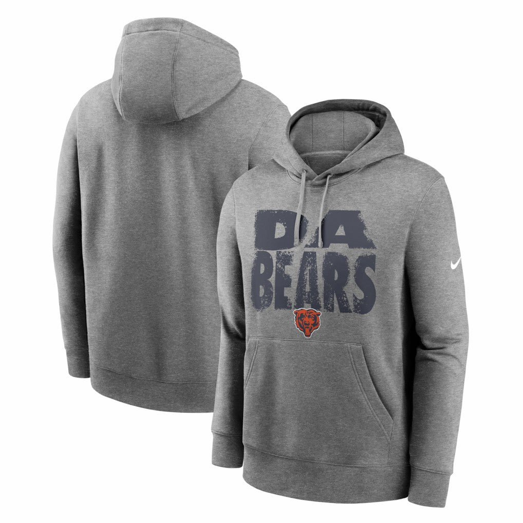 Nike Chicago Bears Club Fleece Hoodie Heather Gray