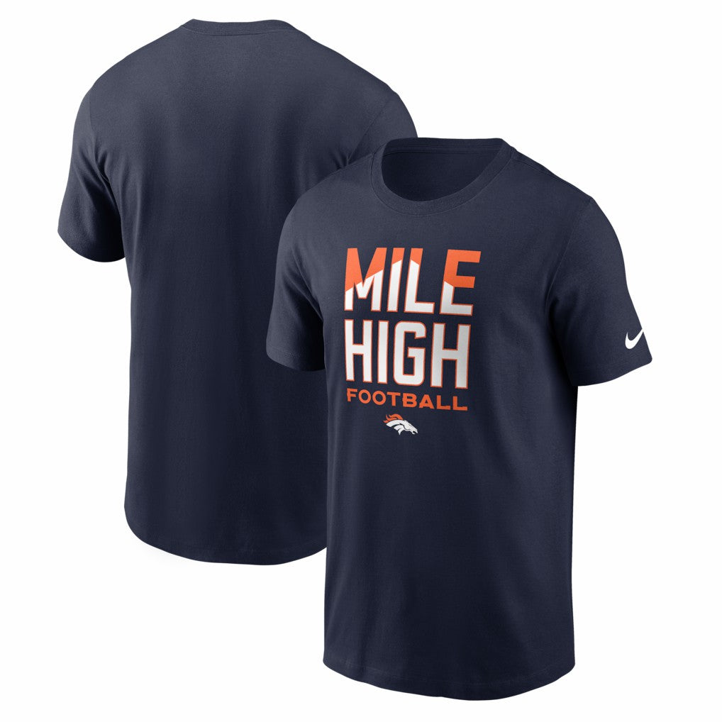 Nike Denver Broncos Mile High Football T-Shirt Navy