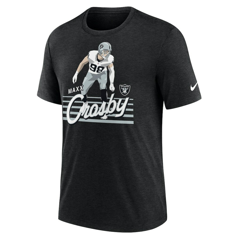Nike Maxx Crosby Las Vegas Raiders Player Graphic T-Shirt Heather Black