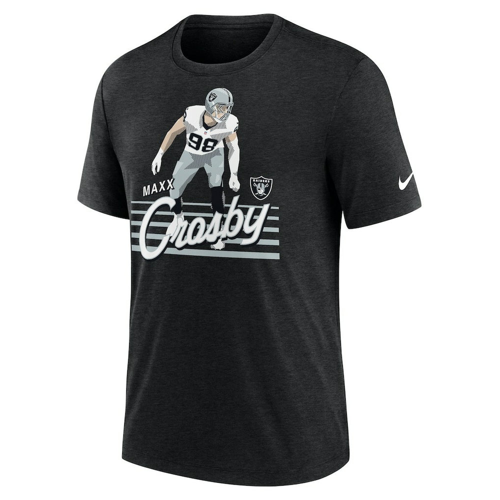 Nike Maxx Crosby Las Vegas Raiders Player Graphic T-Shirt Heather Black