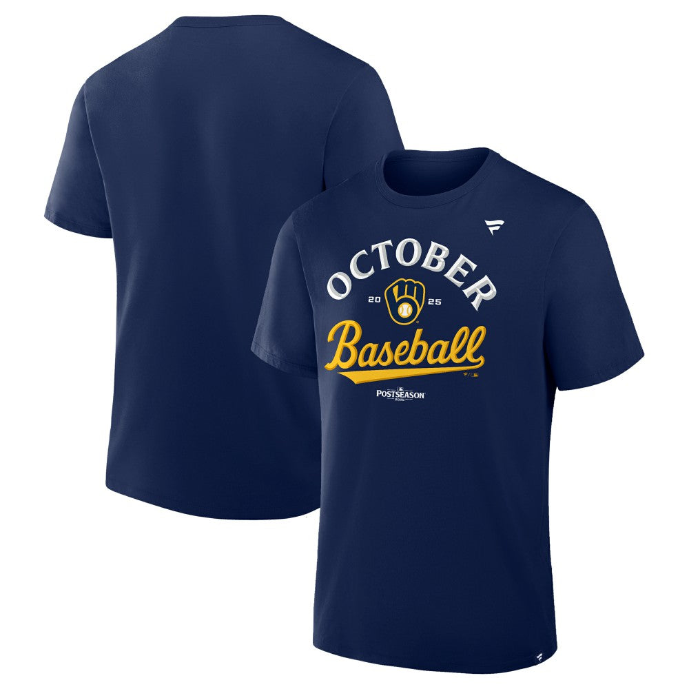 Milwaukee Brewers 2025 MLB Postseason Locker Room T-Shirt - Navy - MLB Sale