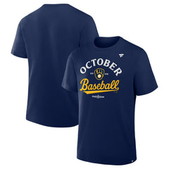 Milwaukee Brewers 2025 MLB Postseason Locker Room T-Shirt - Navy - MLB Sale
