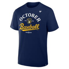 Milwaukee Brewers 2025 MLB Postseason Locker Room T-Shirt - Navy - MLB Sale