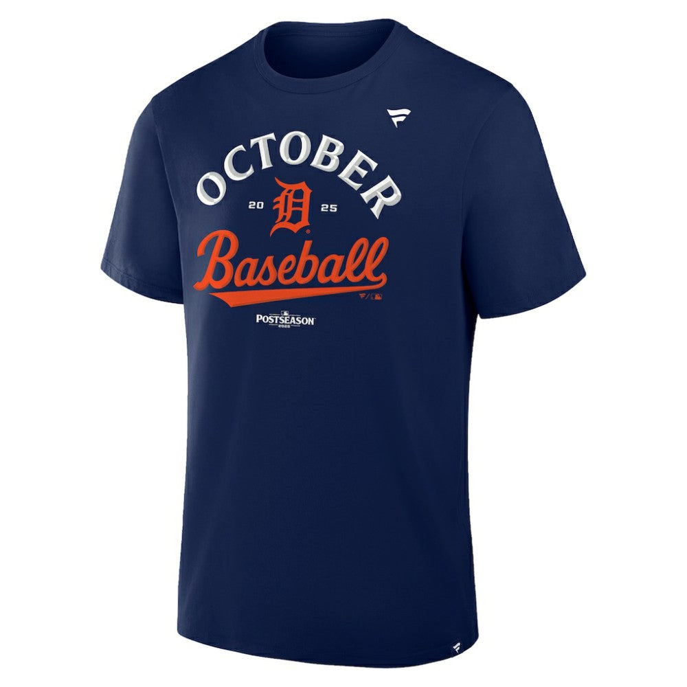Detroit Tigers Fanatics 2025 MLB Postseason Locker Room T-Shirt - Navy - Fanatics Online
