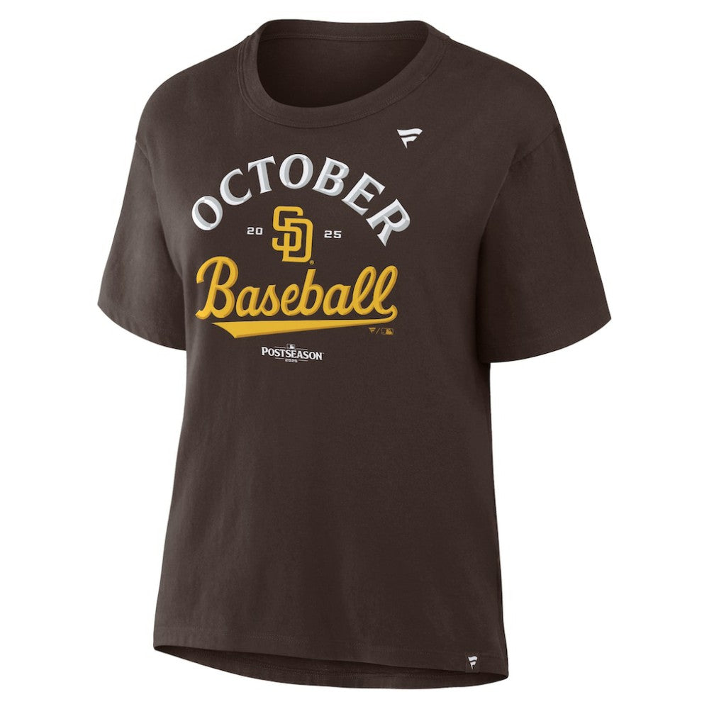 San Diego Padres  Women's 2025 MLB Postseason Locker Room T-Shirt - Brown - MLB Online