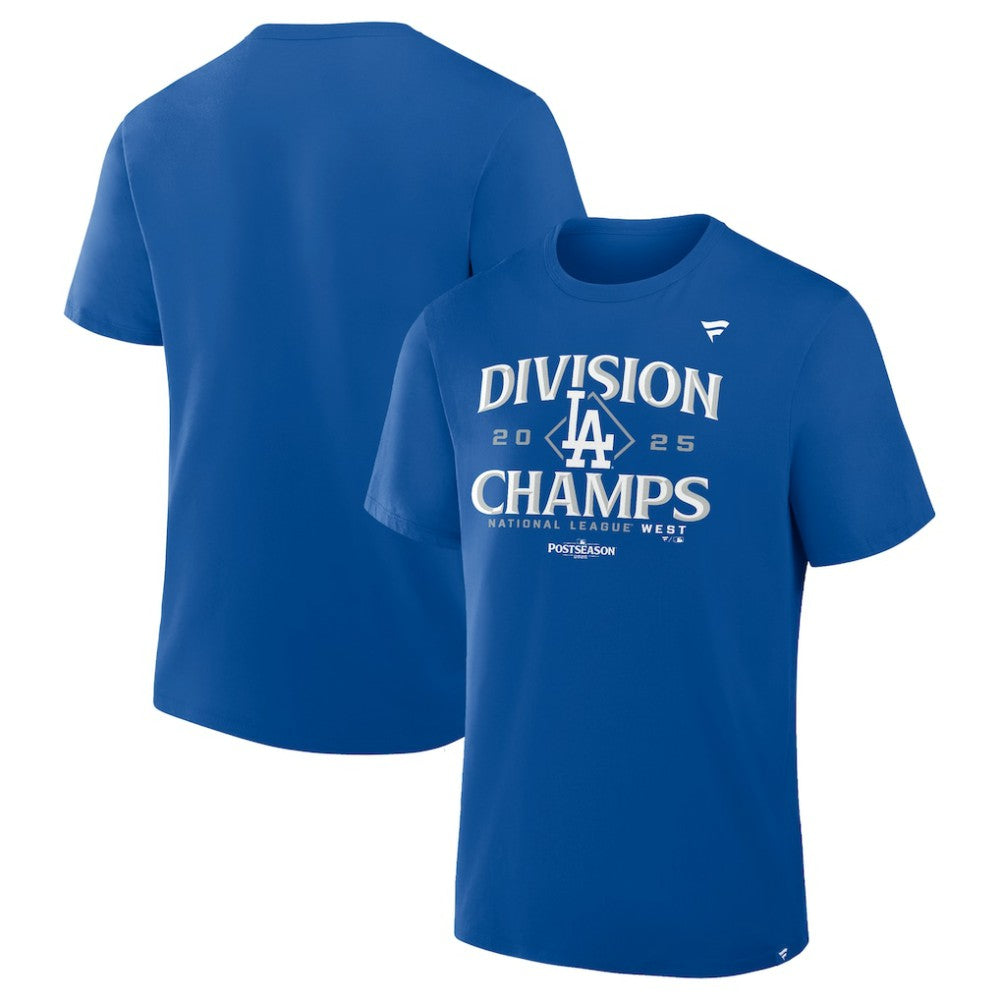 Los Angeles Dodgers Fanatics 2025 NL West Division Champions Locker Room T-Shirt - Royal - Fanatics Lifestyle