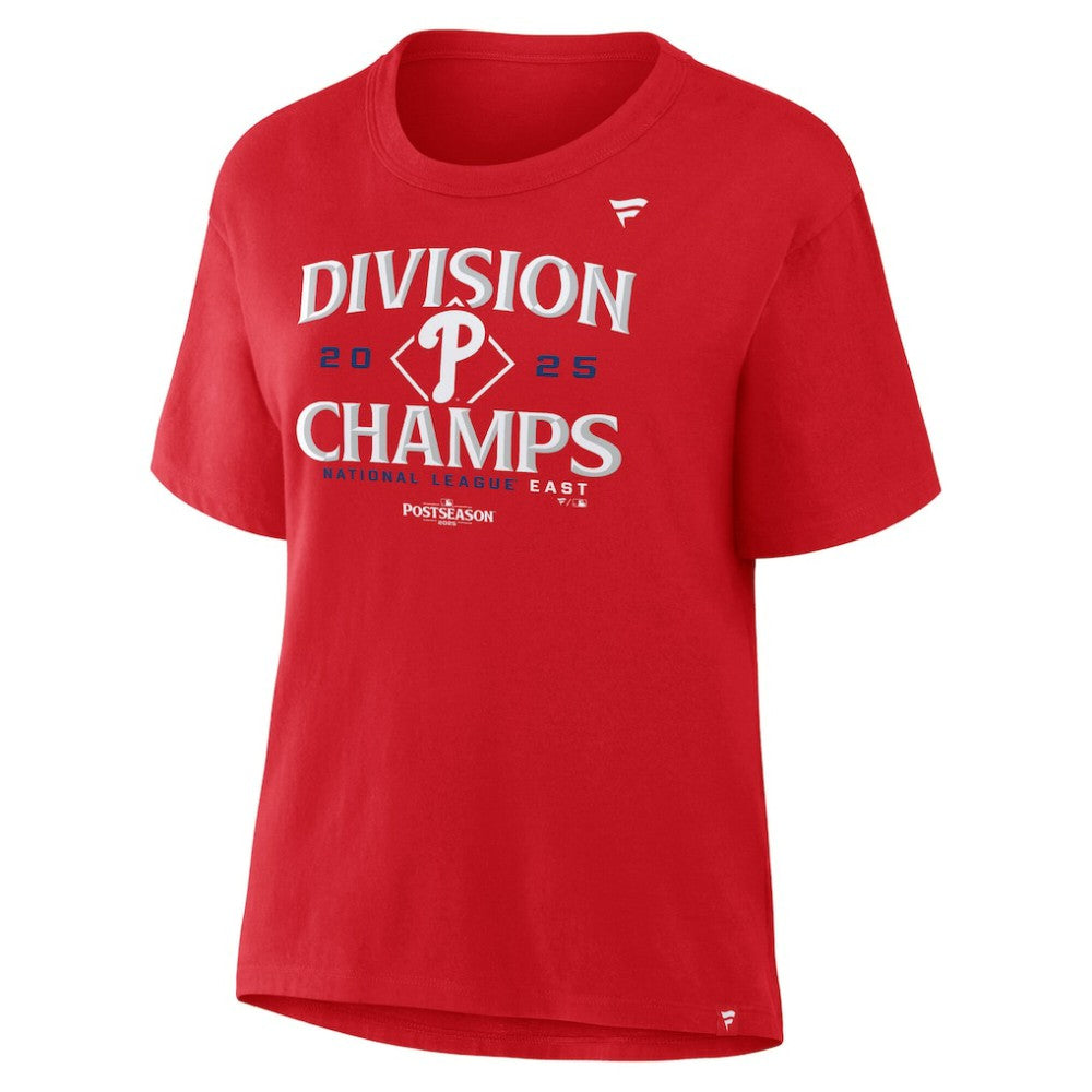 Philadelphia Phillies Fanatics Women's 2025 NL East Division Champions Locker Room T-Shirt - Red - Fanatics on Sale