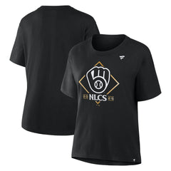 Milwaukee Brewers Fanatics Women's 2025 National League Division Series Champions Locker Room T-Shirt - Black - Fanatics Lifestyle