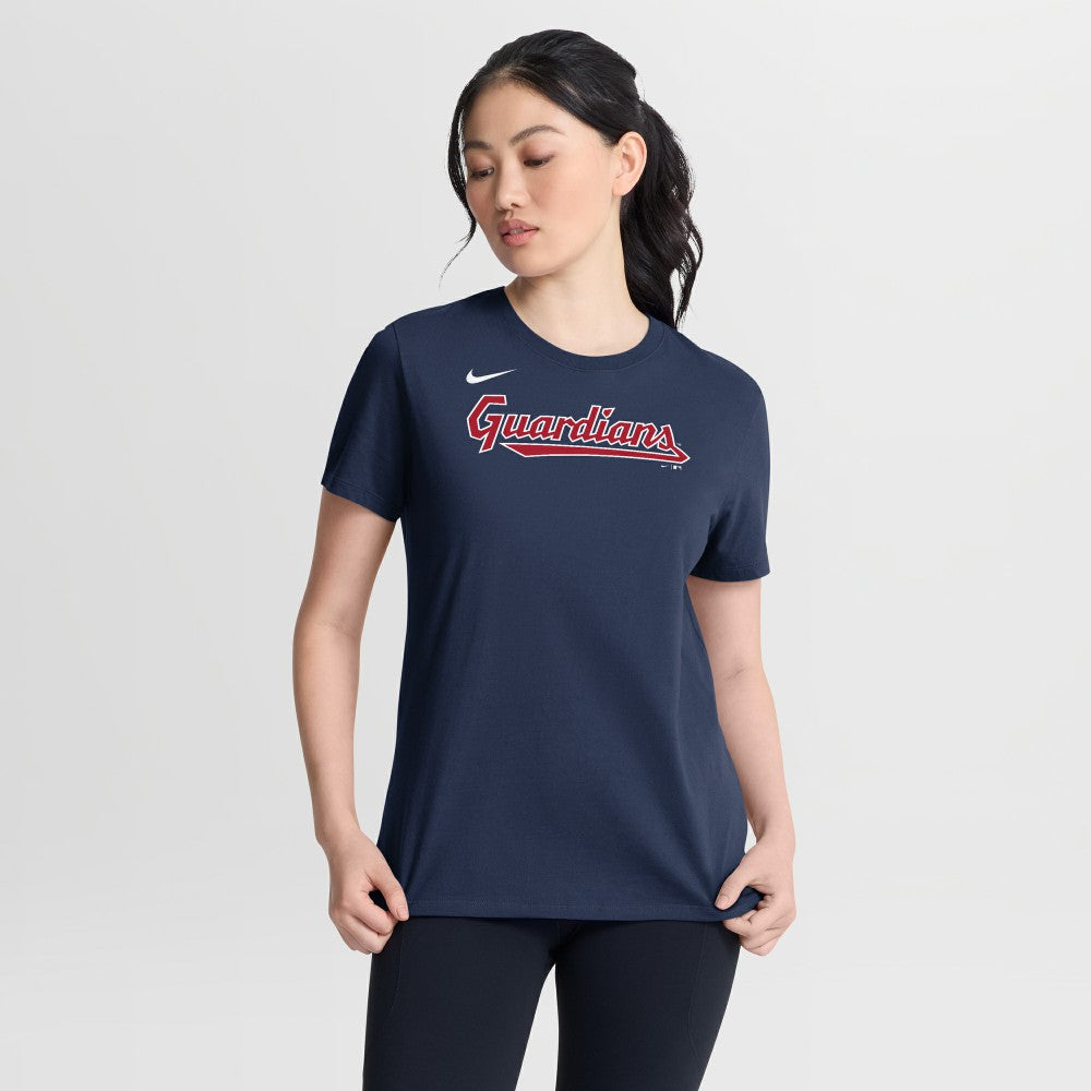 Cleveland Guardians Nike Women's Wordmark T-Shirt - Navy - Nike on Sale
