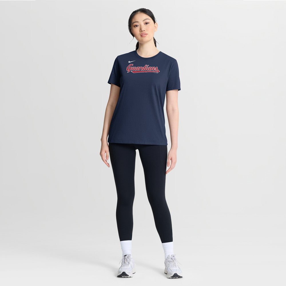 Cleveland Guardians Nike Women's Wordmark T-Shirt - Navy - Nike on Sale