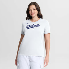 Los Angeles Dodgers Nike Women's Wordmark T-Shirt - White - Nike Lifestyle