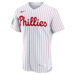 Philadelphia Phillies Nike Home Sponsor Patch Authentic Jersey - White - Nike on Sale