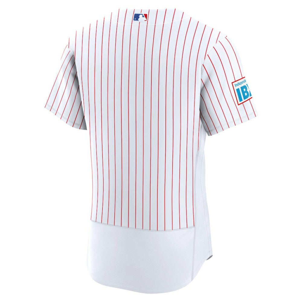 Philadelphia Phillies Nike Home Sponsor Patch Authentic Jersey - White - Nike on Sale