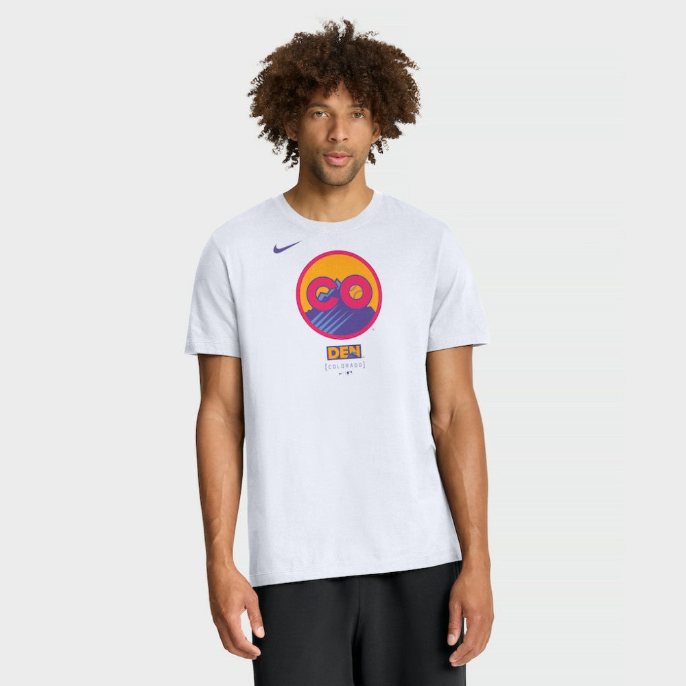 Colorado Rockies Nike City Connect Large Logo T-Shirt - White - Nike Sale