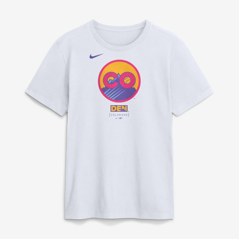 Colorado Rockies Nike City Connect Large Logo T-Shirt - White - Nike Sale