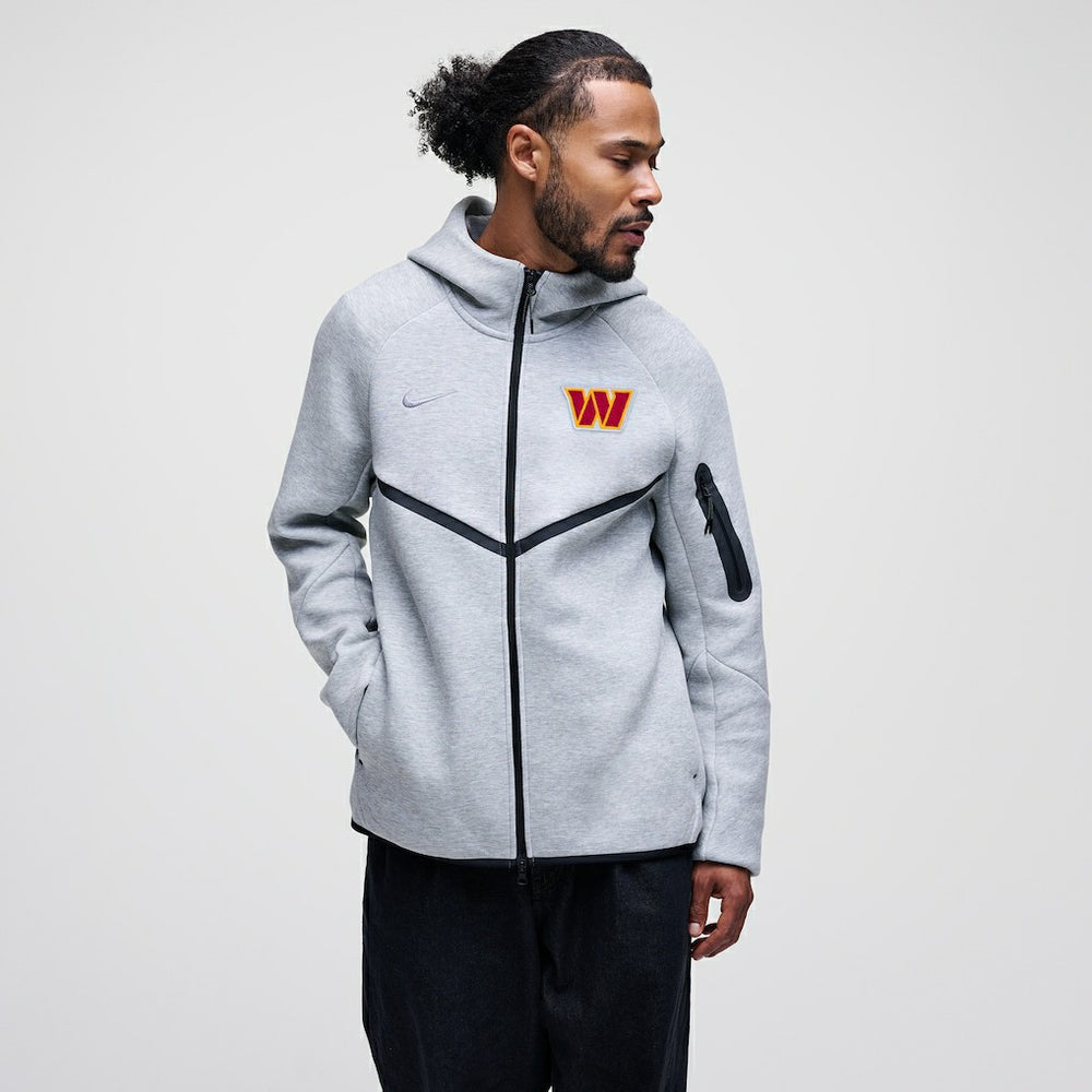 Nike Washington Commanders Tech Fleece Raglan Full-Zip Windrunner Hoodie Heather Gray