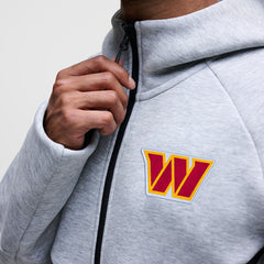 Nike Washington Commanders Tech Fleece Raglan Full-Zip Windrunner Hoodie Heather Gray